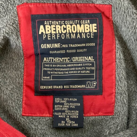 Abercrombie & Fitch Mens Red 1/4 Zip Jacket XL Performance Gear Nylon Polyester - Picture 3 of 7